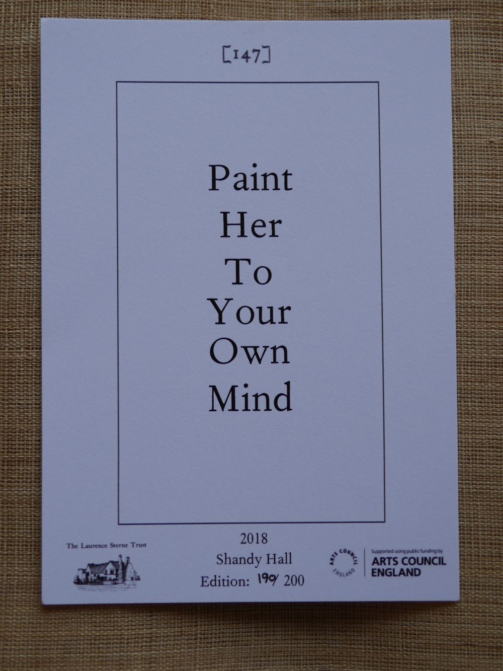 2018年「Paint Her To Your Own Mind」展のカード